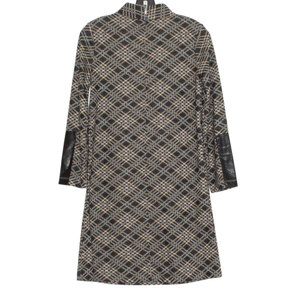 Tyler Boe Dress Shift Preppy Retro Mod Heritage Minimalist Plaid Black Size XS - Picture 2 of 6